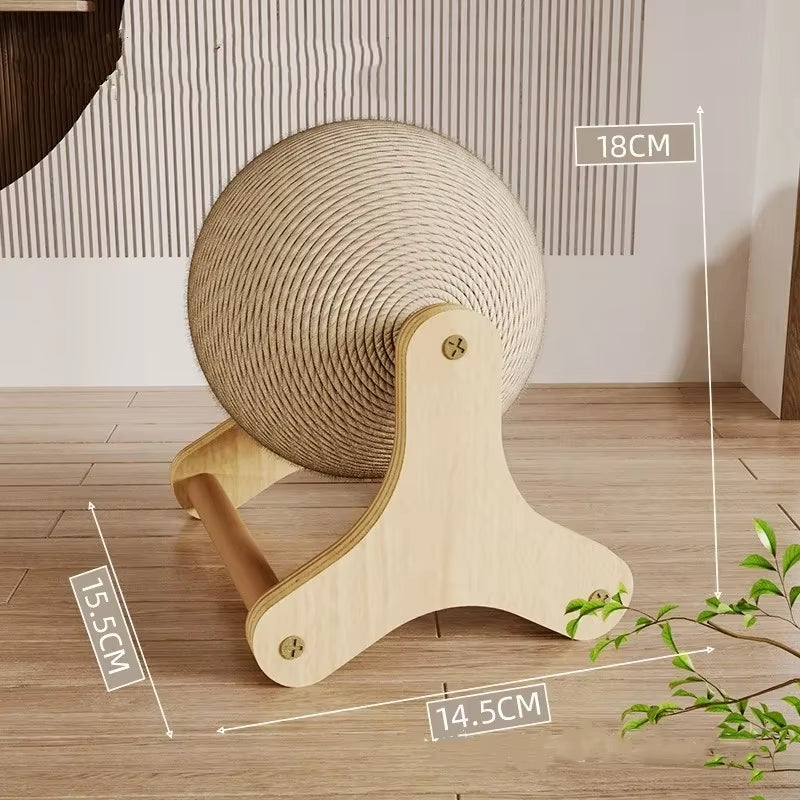 Cat Scratcher Toy Cat Scratching Ball Toy Natural Sisal Rope Cat Scratching Ball Scratcher with Ball Cat Exercise Wheel for Cats