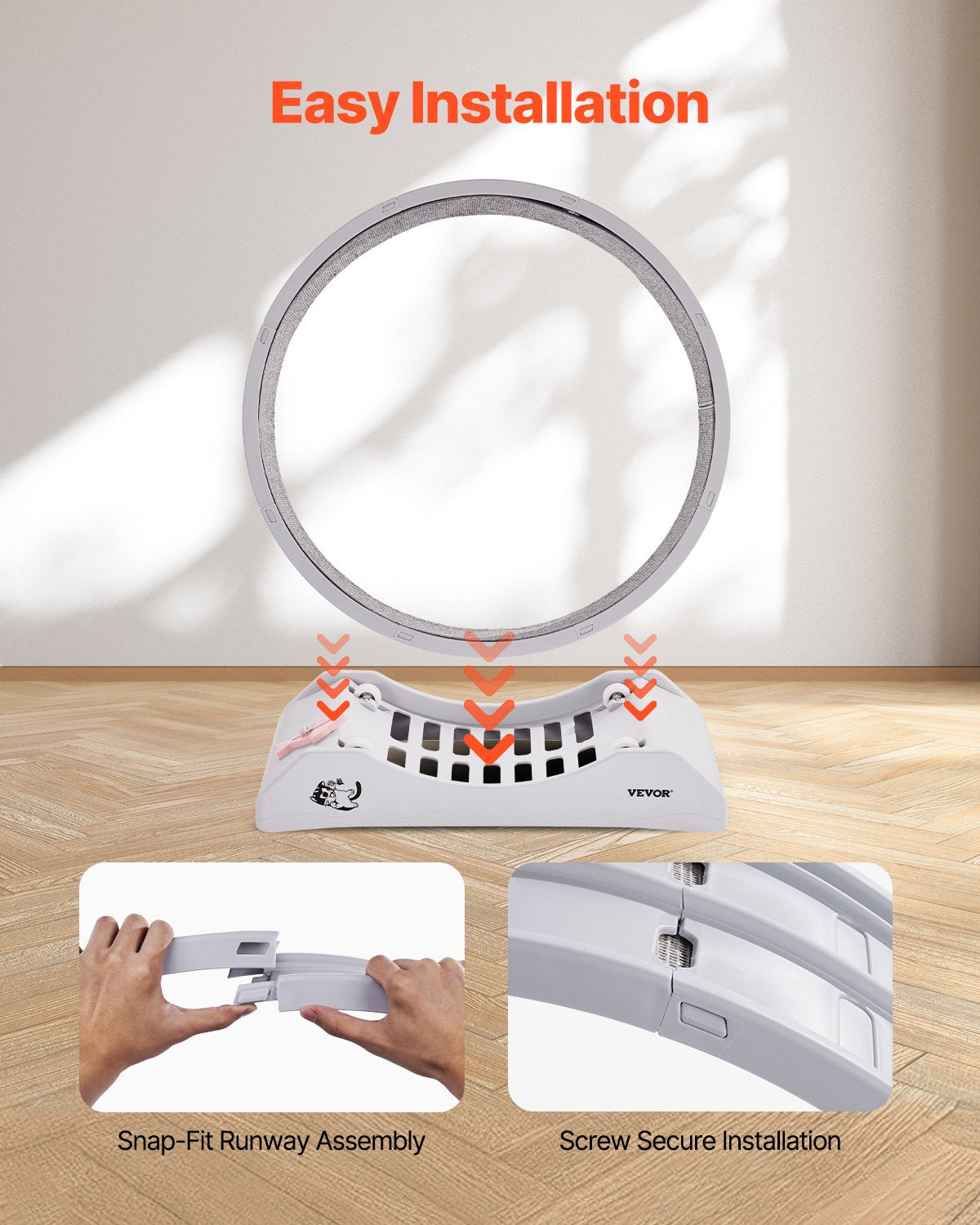 Cat Exercise Wheel 31.5 in Large Indoor Cat Running Wheel Treadmill White