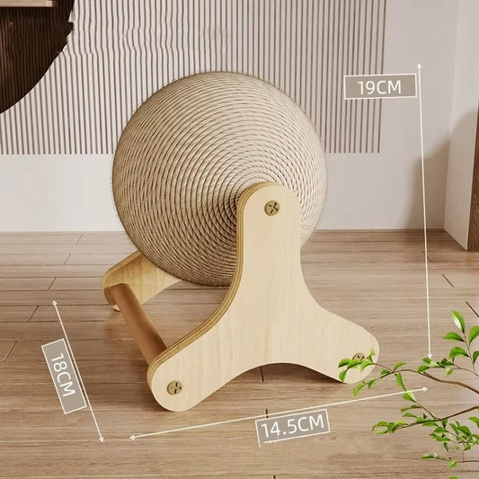Cat Scratcher Toy Cat Scratching Ball Toy Natural Sisal Rope Cat Scratching Ball Scratcher with Ball Cat Exercise Wheel for Cats