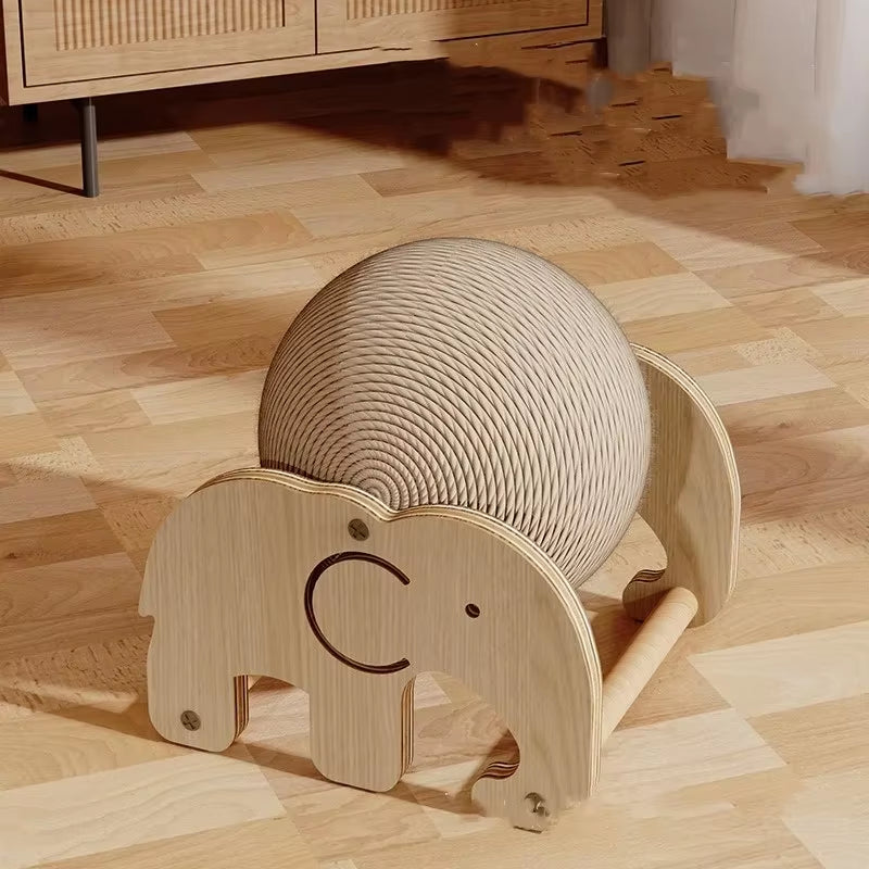 Cat Scratcher Toy Cat Scratching Ball Toy Natural Sisal Rope Cat Scratching Ball Scratcher with Ball Cat Exercise Wheel for Cats