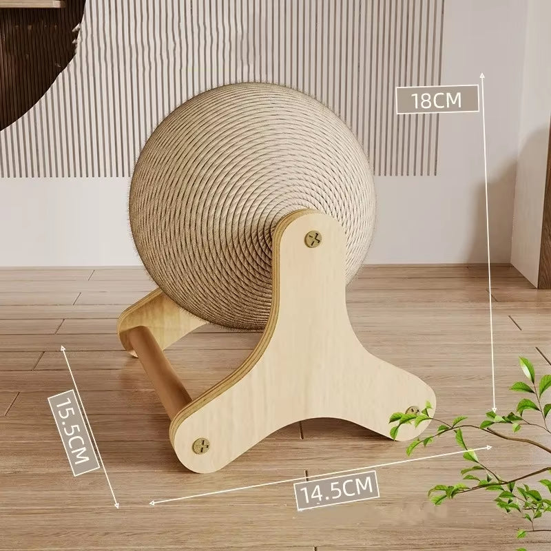 Cat Scratcher Toy Cat Scratching Ball Toy Natural Sisal Rope Cat Scratching Ball Scratcher with Ball Cat Exercise Wheel for Cats